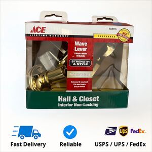 Hall & Closet 5238415 Wave Lever Non-Locking, Polished Brass, FREE SHIP